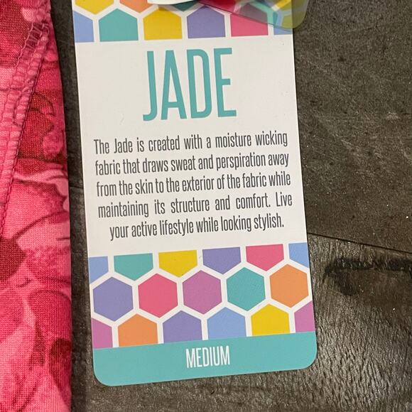 LuLaRoe Jade Capri Leggings Floral Athletic Stretch Women's sz M Pink NEW - Picture 8 of 13